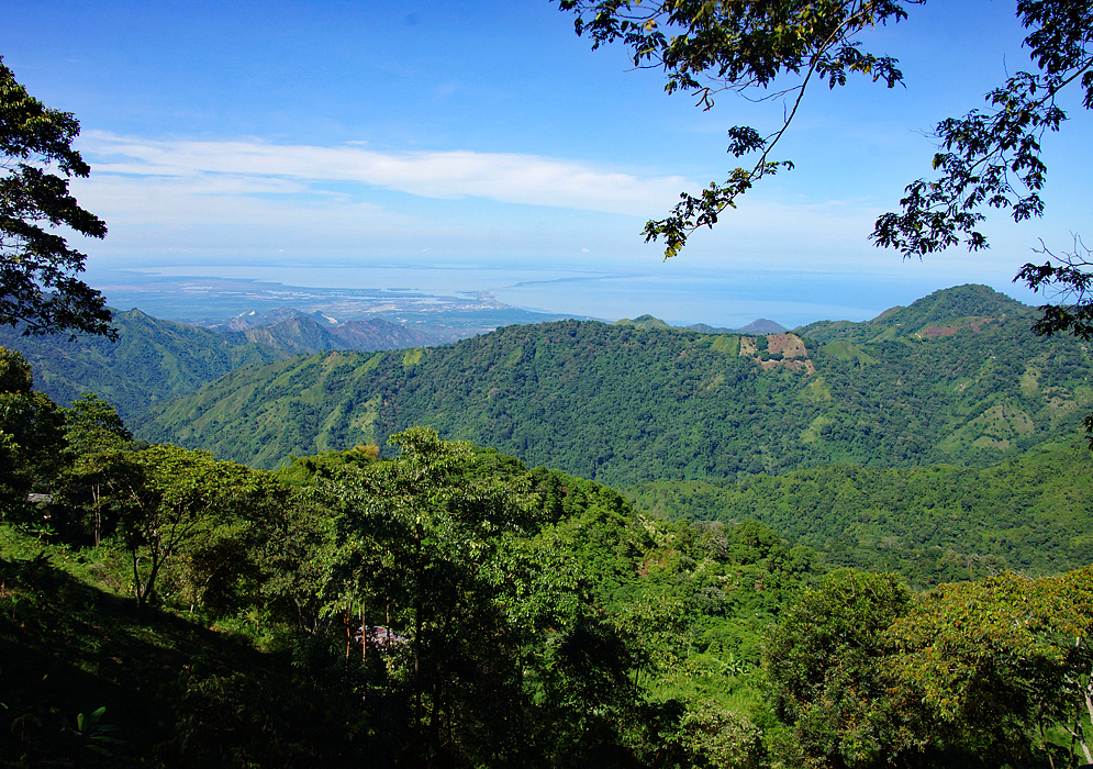 View of Cienaga from the mountains above Minca with clear skies
